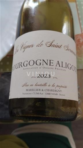 Vin Blanc sec Les Vignes de Saint Germain Marillier & Chardigny 2023 France Bourgogne Bourgogne-aligoté AOC