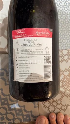 Vallée du Rhône Côtes-du-rhône Colombes des Vignes Révélation 2016
