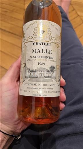Bordeaux Sauternes Grand Cru Malle 1989