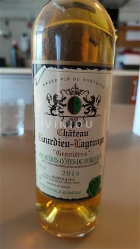 Bordeaux Premières Côtes de Bordeaux Château Bourdieu Lagrange Gravières 2014