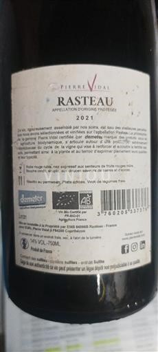 Rhône Valley Rasteau Pierre Vidal 2021