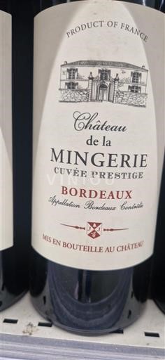 Bordeaux Château La Mingérie Prestige Senza annata
