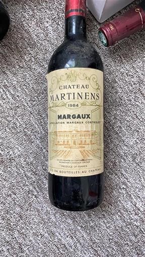 Bordeaux Margaux Château Martinens 1984