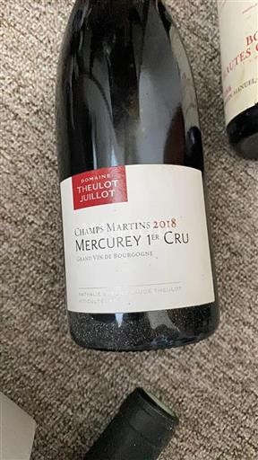 Burgundy Mercurey Premier Cru Domaine Theulot Juillot Champs Martins 2018