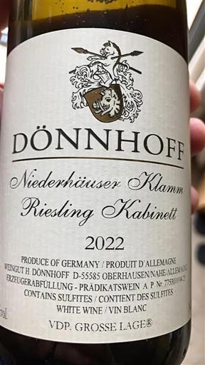 Nahe Non specificato Dönnhoff Niederhäuser Klamm Riesling Kabinett 2022