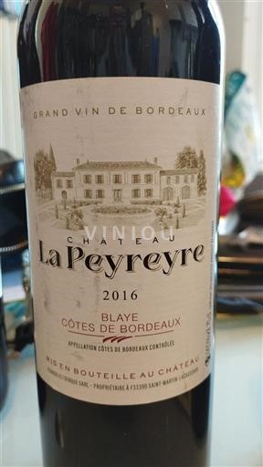 Bordeaux Blaye-côtes-de-bordeaux Château La Peyreyre 2016