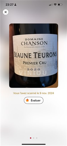 Borgogna Beaune Premier Cru Domaine Chanson 2020