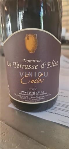 Vin Rouge sec Enclos La Terrasse Elise 2022 France Languedoc