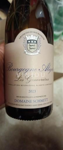 Bourgogne Bourgogne-aligoté Domaine Schmitt Les Genevrières 2023