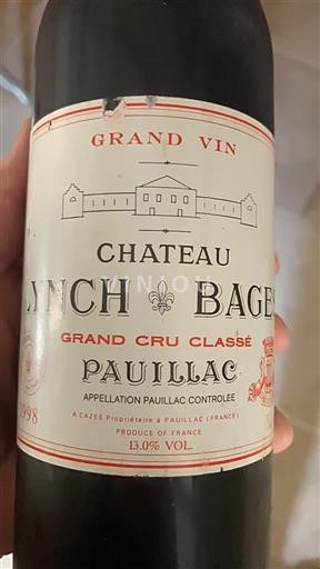 Bordéus Pauillac Grand Cru Classé Lynch-Bages 1998