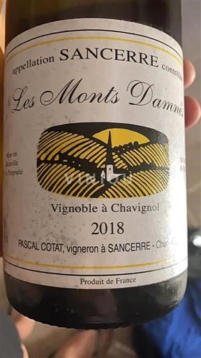 Údolí Loiry Sancerre Pascal Cotat Les Monts Damnés 2018