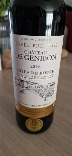 Bordeaux Côtes-de-bourg Château Genibon Prestige 2019