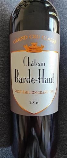 Bordeaux Saint-Émilion Grand Cru Château Barde-Haut 2016