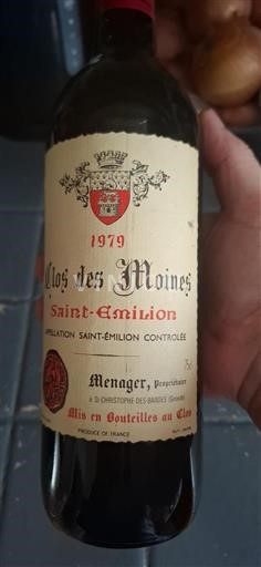 Bordeaux Saint-Émilion Clos des Moines 1979