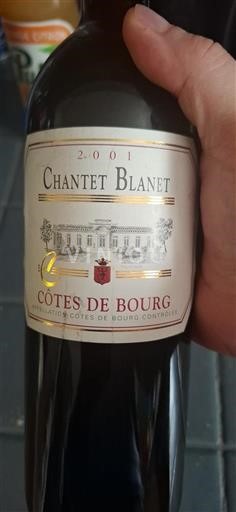 Bordeaux Côtes-de-bourg Chantet Blanet 2001