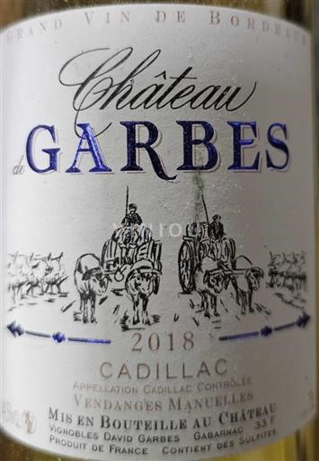 Bordeaux Cadillac Château Garbes 2018