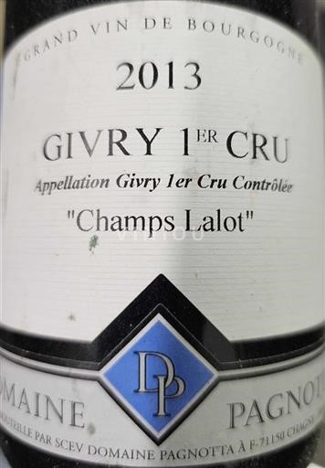 Burgundy Unspecified Premier Cru Domaine Pagnotta Champs Lalot 2013