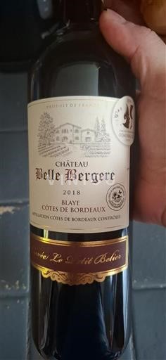 Bordeaux Blaye-Côtes-de-Bordeaux Château Belle Bergere Le Petit Belier 2018