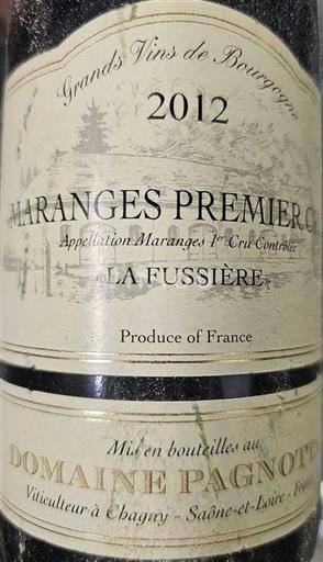 Bourgondië Maranges Premier Cru Domaine Pagnier La Fussière 2012