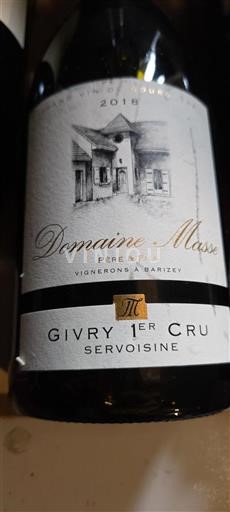 Borgogna Givry Premier Cru Domaine Masse Servoisine 2018