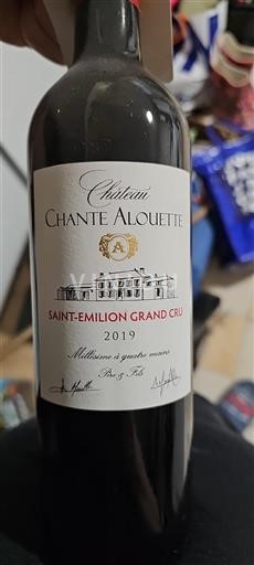Bordeaux Saint-Émilion Grand Cru Grand Cru Château Chante Alouette 2019