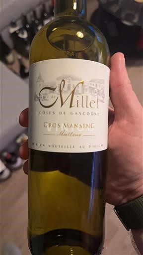 Sydvestfrankrig Côtes de Gascogne Domaine Millet Gros Manseng Moelleux Ikke årgangsbestemt