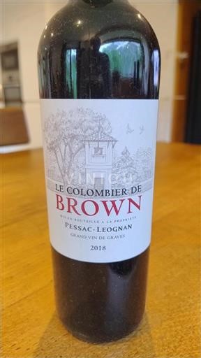 Bordeaux Pessac-Léognan Le Colombier de Brown 2018