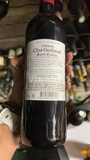 Bordéus Saint-Émilion Château Clos Gerbaud 2015