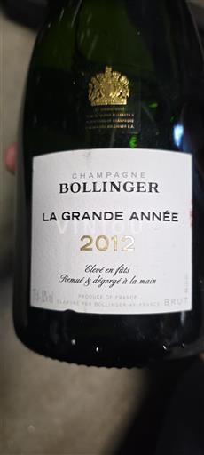Champagne Bollinger La Grande Année 2012