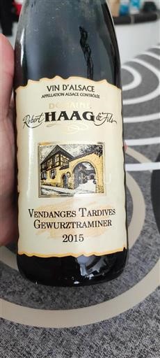 Alsace Vendanges Tardives Domaine Robert Haag & Fils Vendanges Tardives Gewurztraminer 2015