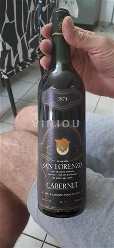 Vin Rouge sec Cabernet San Lorenzo 1974 Italie Vénétie