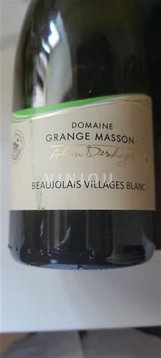 Vin Blanc sec Domaine Grange Masson 2022 France Beaujolais Beaujolais Villages AOC