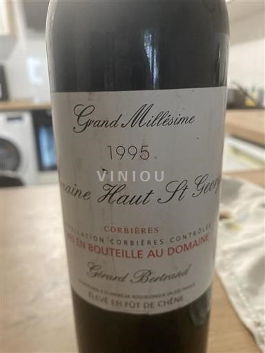 Languedoc Corbières Domaine Haut St Georges Grand Millésime 1995