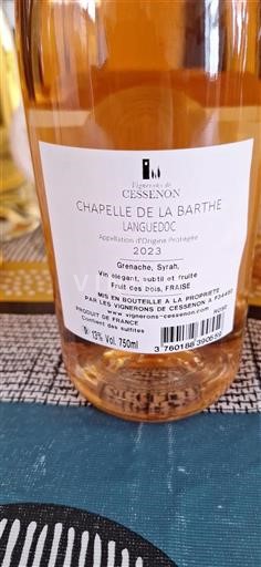 Languedoc Vignerons de Cessenon Chapelle de la Barthe 2023