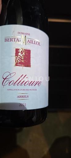 Roussillon Collioure Domaine Berta-Maillol Arrels 2021