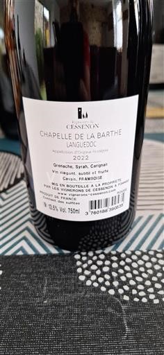 Languedoc Vignerons de Cessenon Chapelle de la Barthe 2022