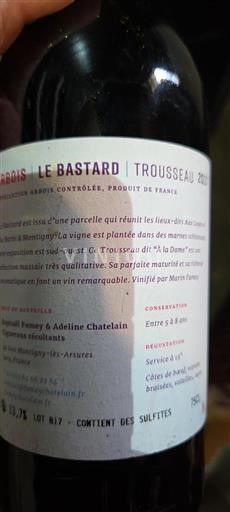 Jura Arbois Raphaël Fumey & Adeline Chatelain Le Bastard 2017