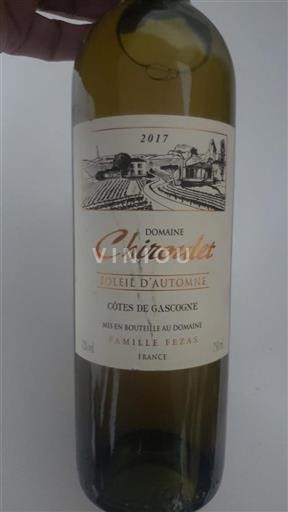 Southwest Côtes de Gascogne Domaine Chiroulet Soleil d'Automne 2017