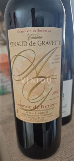 Bordeaux Lalande-de-Pomerol Arnaud de Gravette 2022