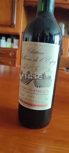 Bordeaux Lussac-saint-émilion Château Bellevue de l'Espay 2004