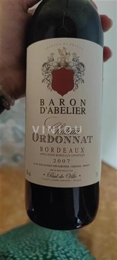 Bordeaux Château Ordonat Baron d'Abelier 2007