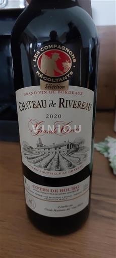 Vin Rouge sec Grande Cuvée Château Rivereau 2020 France Bordeaux Côtes-de-bourg