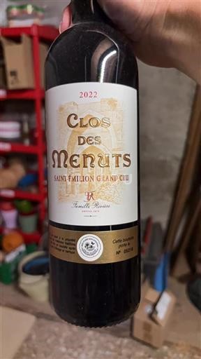 Bordéus Saint-Émilion Grand Cru Clos des Menuts 2022