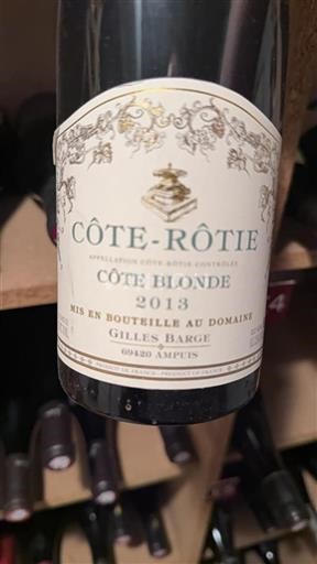 Údolí Rhôny Côte-rôtie Gilles Barge Côte Blonde 2013