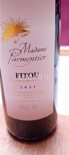 Vin Rouge sec Madame Parmentier 2021 France Languedoc Fitou AOC
