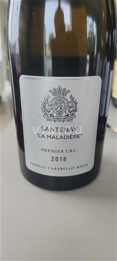 Vin Rouge sec La Maladière Famille Carabello-Baum 2018 France Bourgogne Santenay Premier Cru