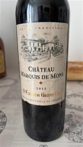Bordeaux Saint-Émilion Grand Cru Grand Cru Marquis de Mons Tradition 2015