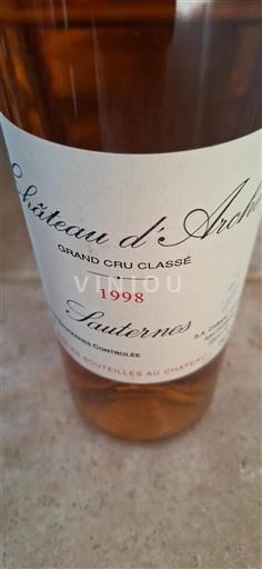 Bordeaux Sauternes Grand Cru Château Arche 1998
