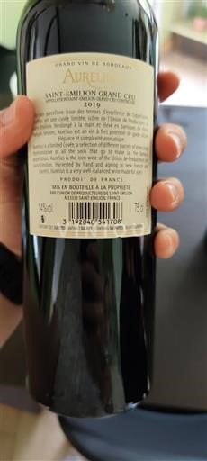 Bordeaux Saint-Émilion Grand Cru Grand Cru Union de Producteurs de Saint-Emilion Aurelius 2019