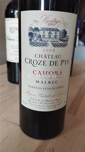 Zuidwest-Frankrijk Cahors Château Croze de Pys Prestige 2008